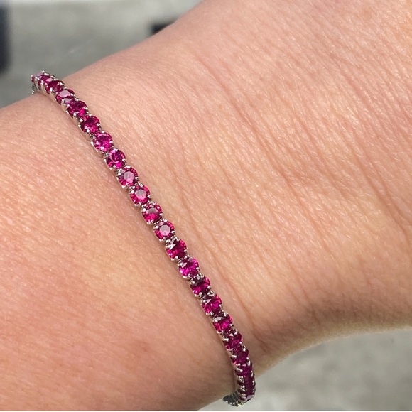 AZL Diamond Sapphire Ruby Bolo Tennis Bracelet Bundle ~ Set of 3 Bracelets - Picture 5 of 16